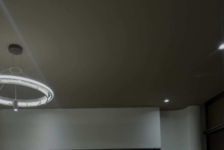 Interior ceiling detail with pendant light